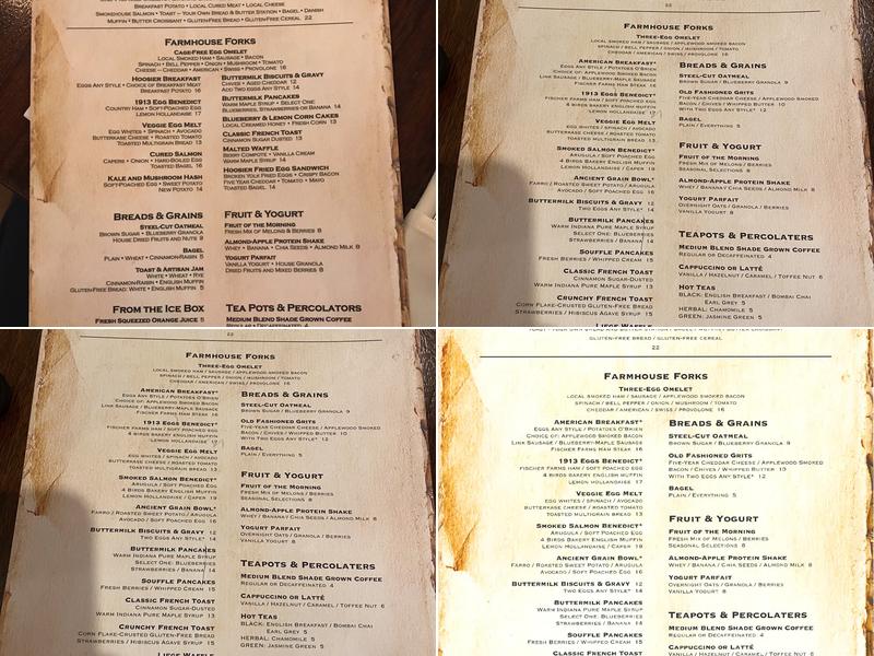 1913 Restaurant Menu