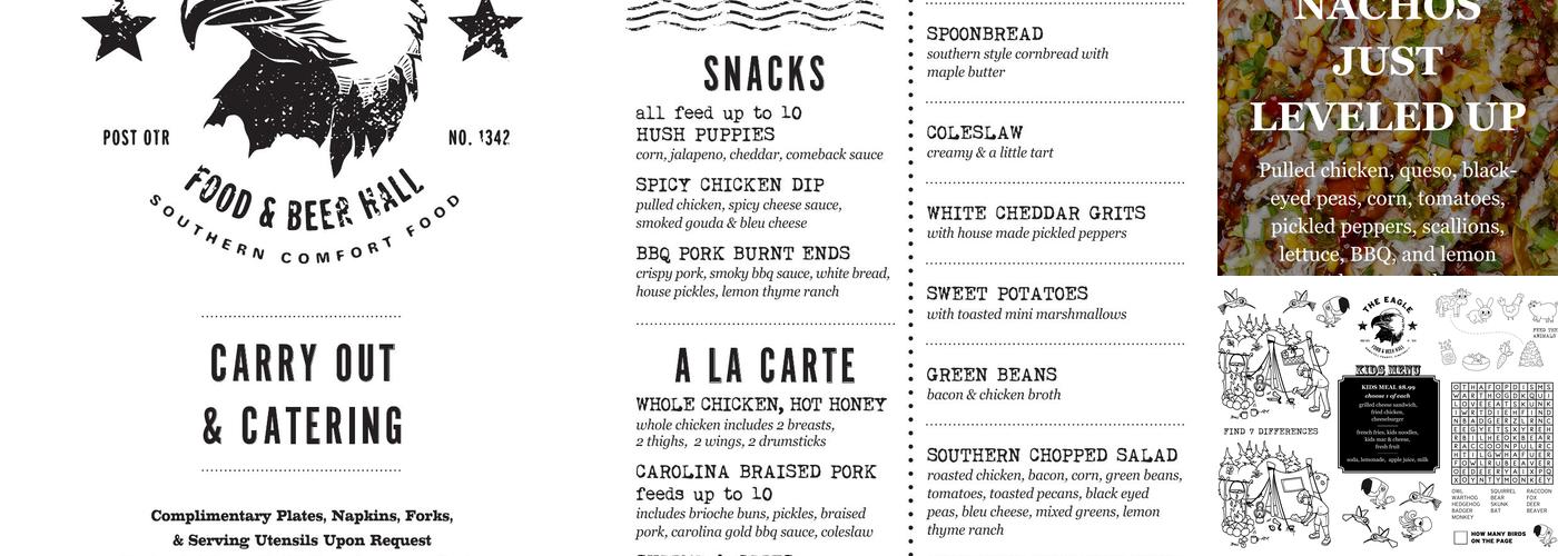 The Eagle Mass Ave Menu