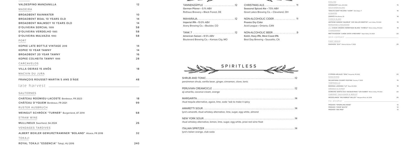 Vida Menu