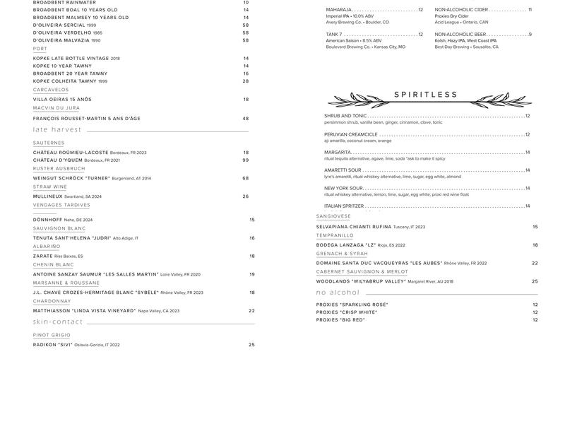 Vida Menu