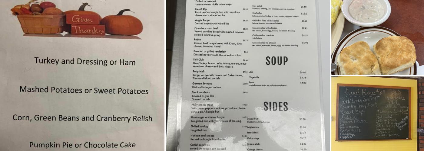 Savannah's Cafe Menu