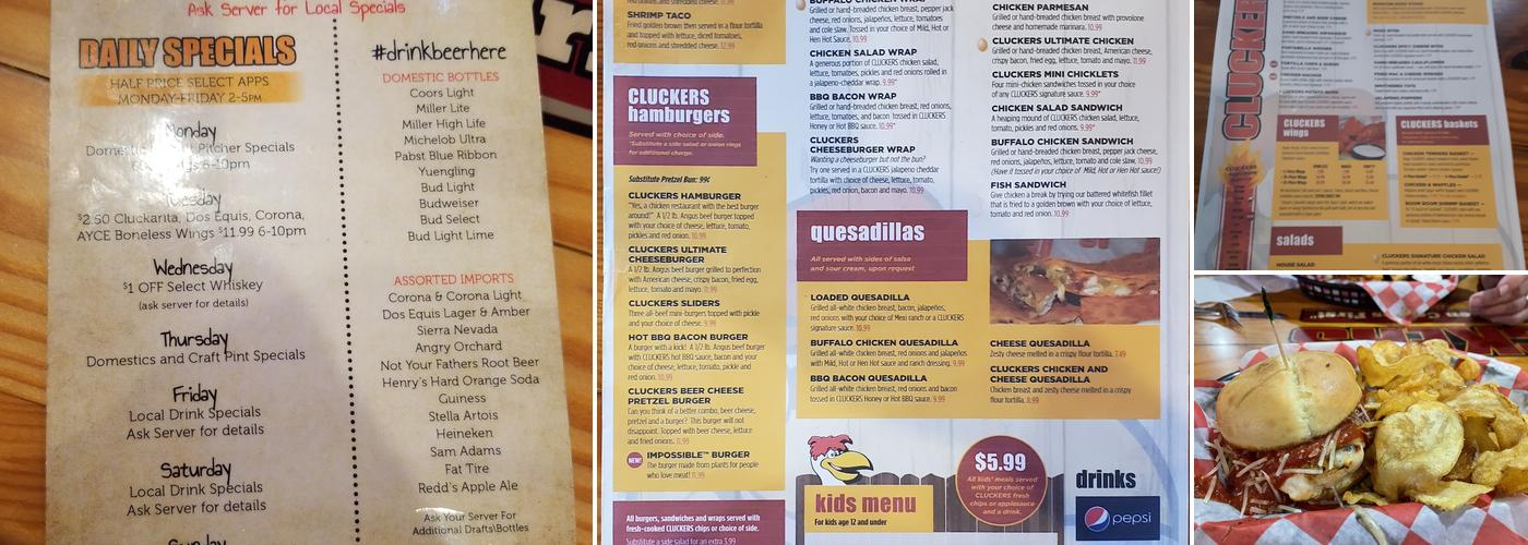 Cluckers Menu