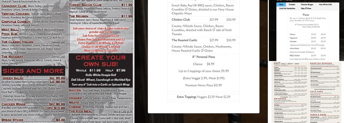 The Pizza Mill Menu