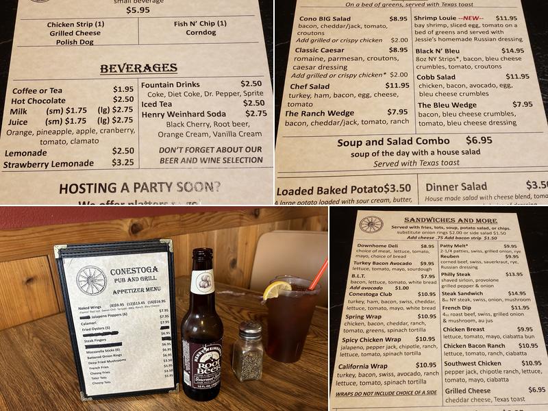 Conestoga Bar and Grill Menu