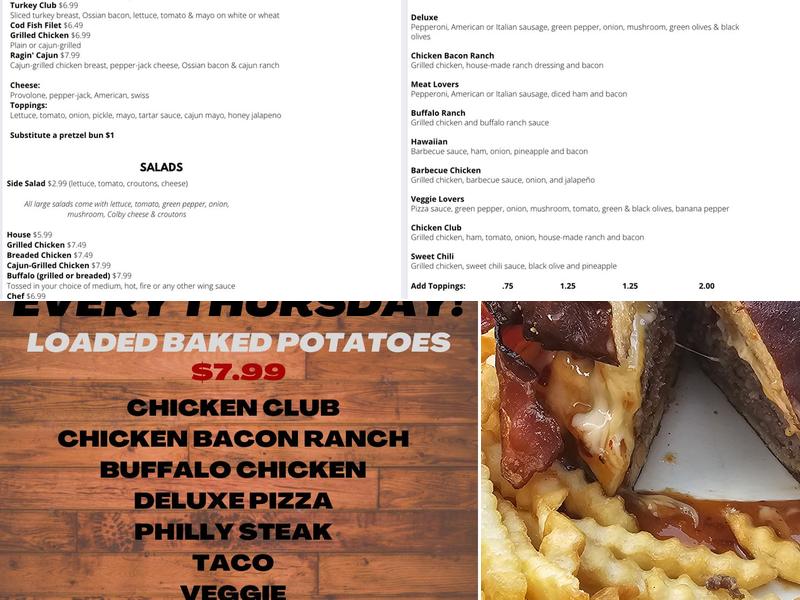 Tipsy Ditch Bar & Grill Menu
