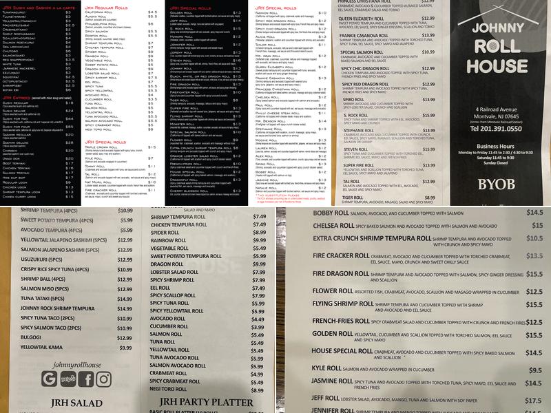 Johnny Roll House Menu