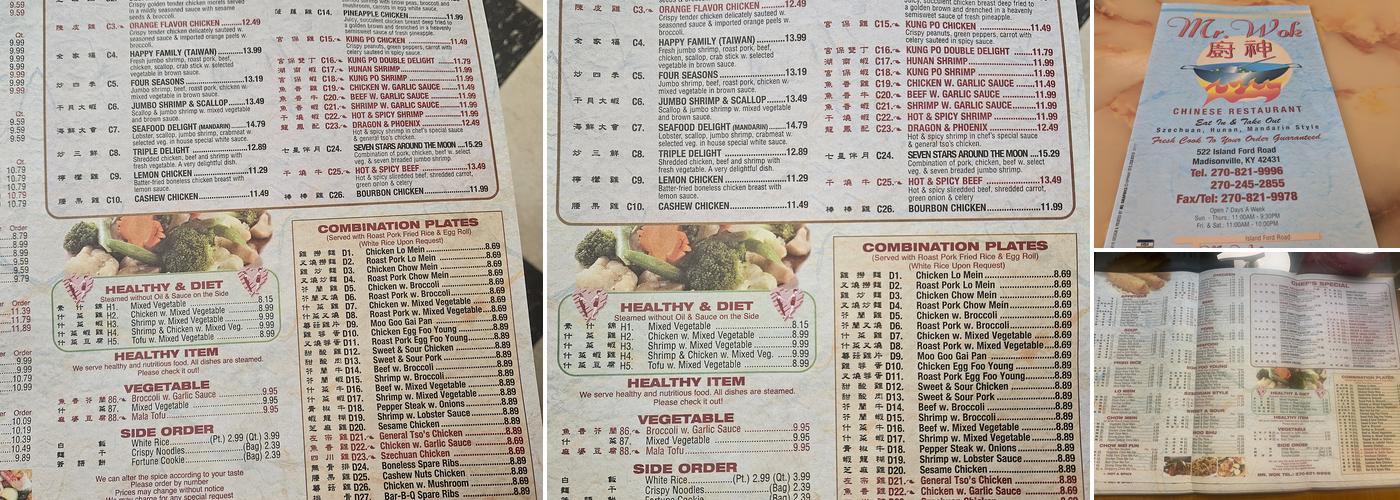 Mr. Wok Menu