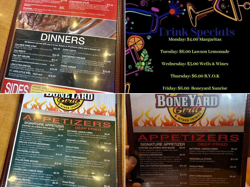 Boneyard Grill Menu