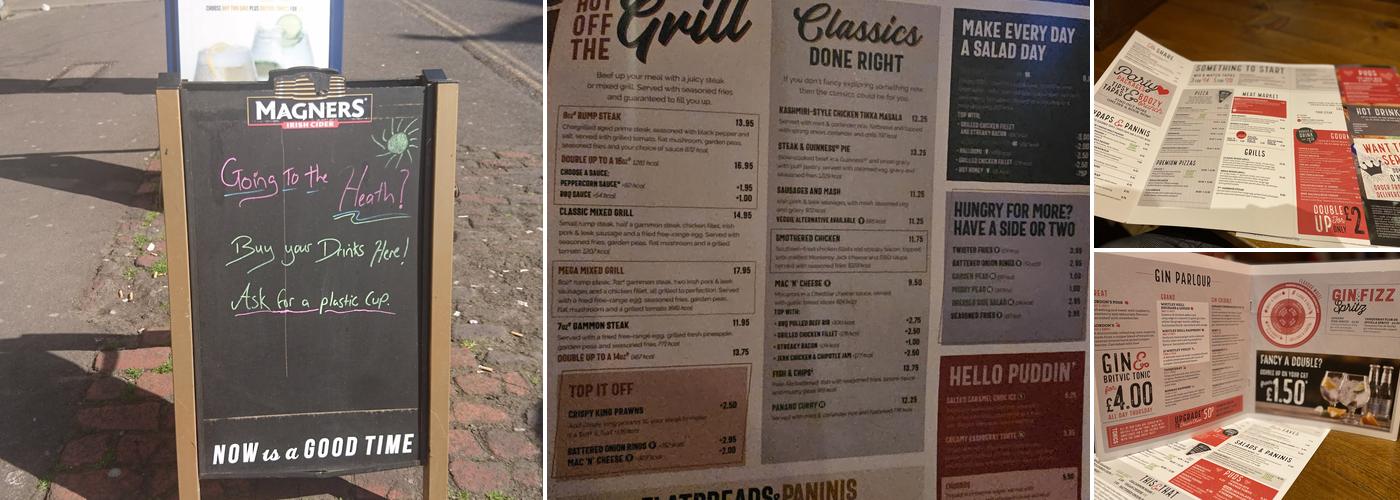 O'Neill'S Blackheath Menu