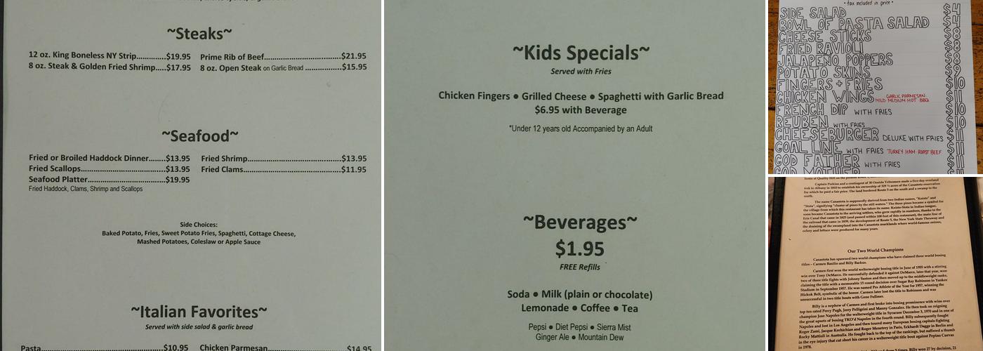 Three Pines Menu
