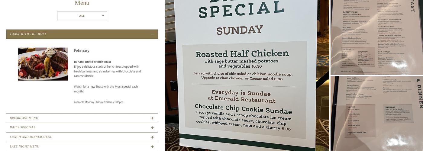 Emerald Restaurant Menu