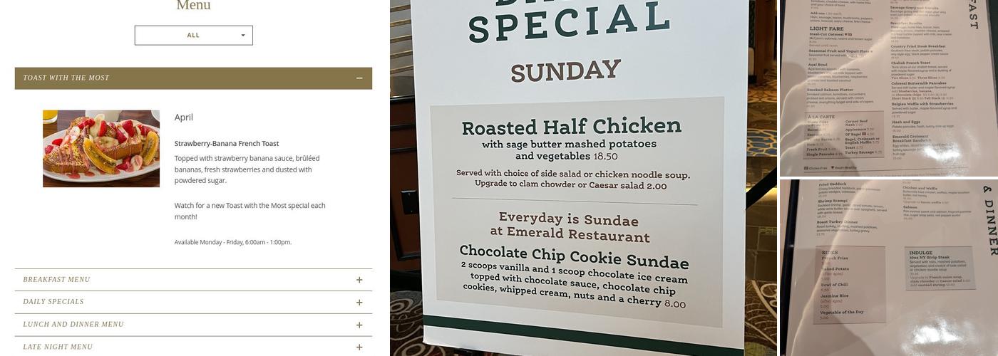 Emerald Restaurant Menu