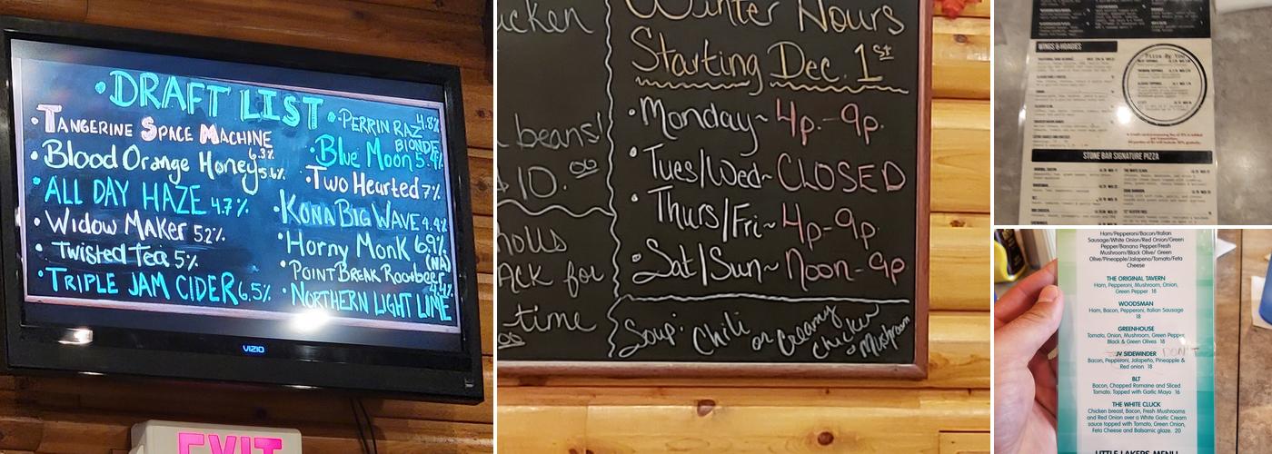 The Stone Bar & Grill Menu