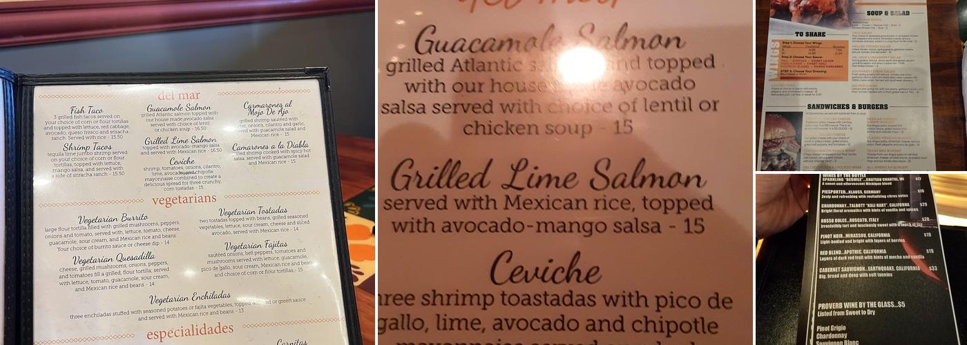 Mango's Tequila Bar Menu