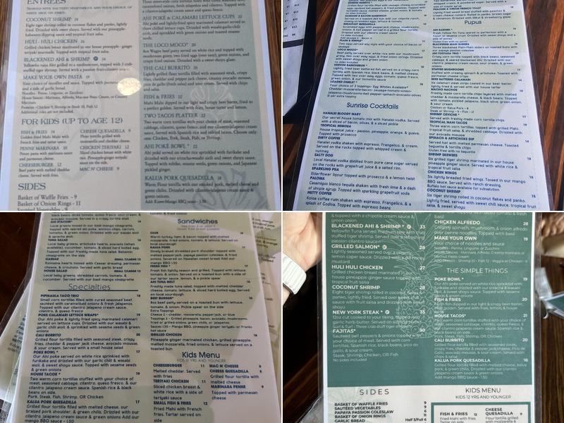 Kalypso Island Bar & Grill Menu