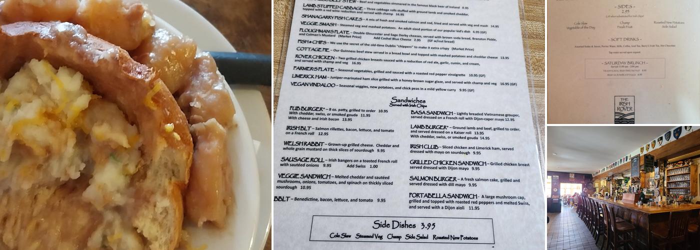 The Irish Rover Menu
