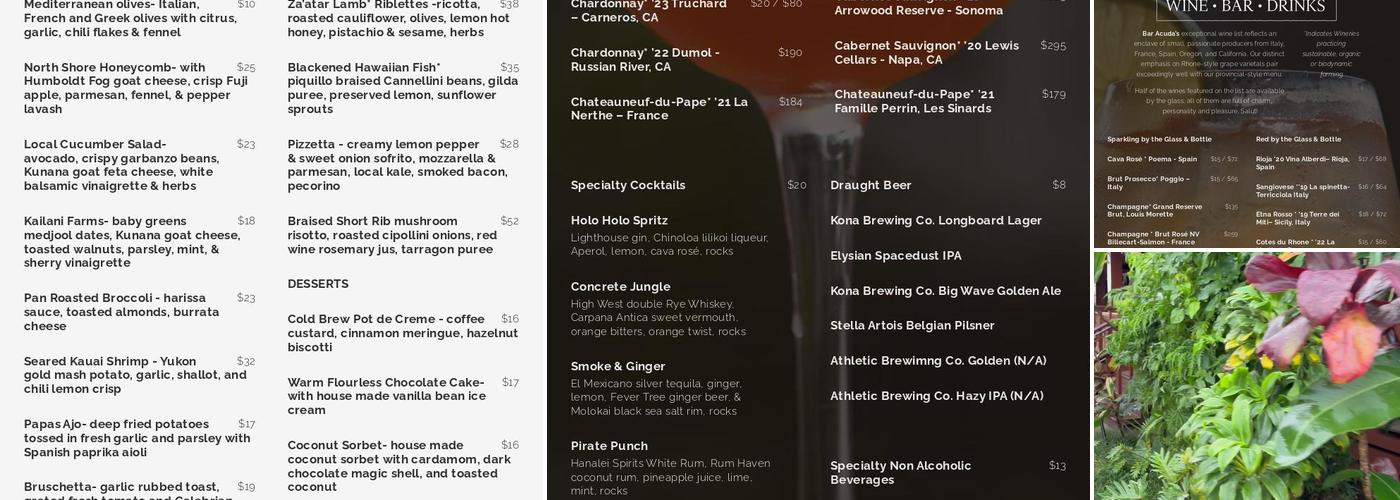 Bar Acuda Menu