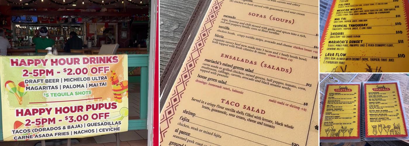 Mariachi's Restaurant - Authentic Mexican Cuisine in Kapa'a Menu