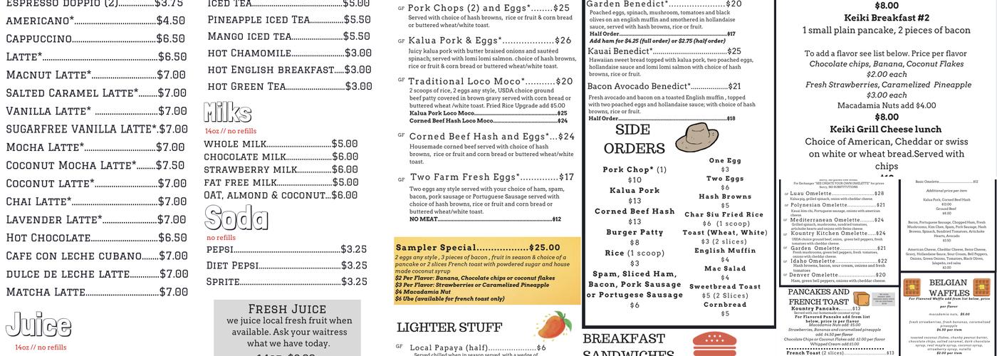 Kountry Kitchen Menu