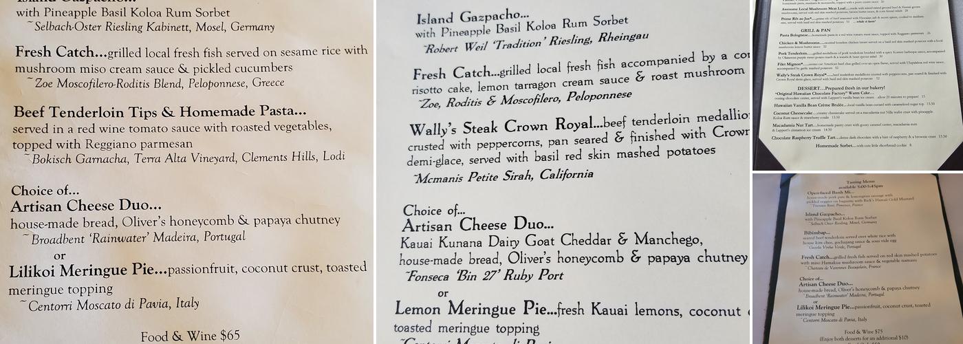 Hukilau Lanai Menu