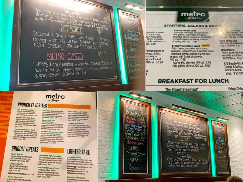 Metro Diner Menu