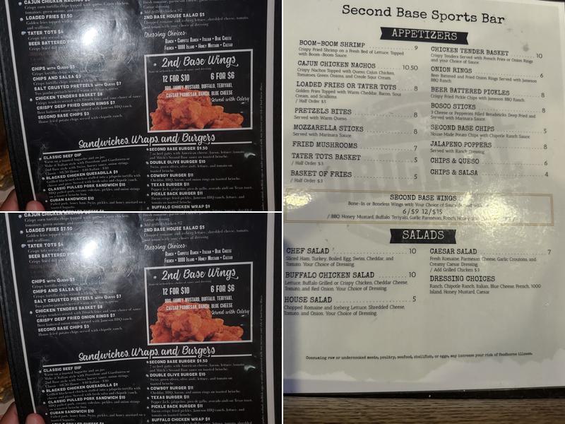 2nd Base Menu