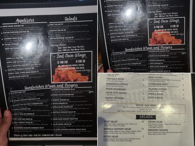 2nd Base Menu