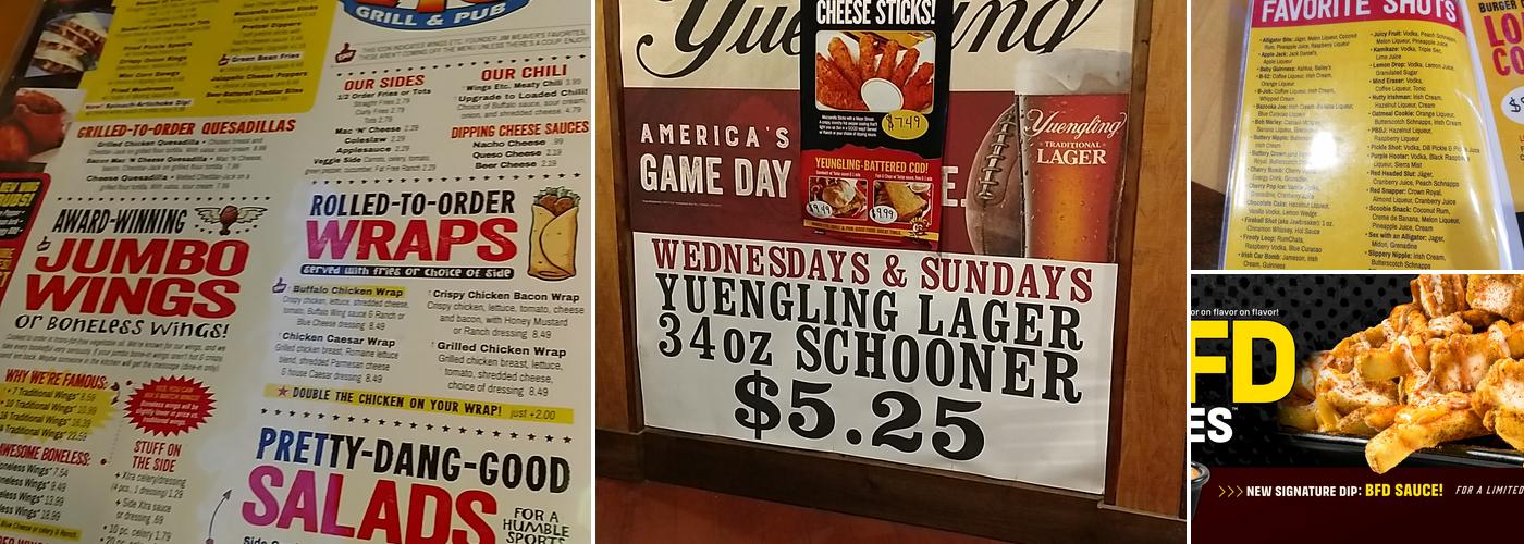 Wings Etc. Menu
