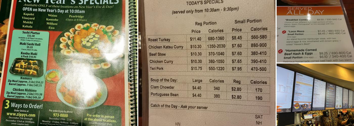 Zippy's Mililani Menu