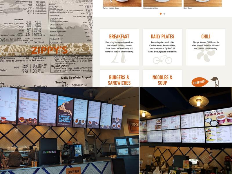 Zippy's Waipio Menu