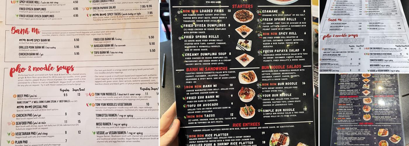 Nom Nom Pho Menu