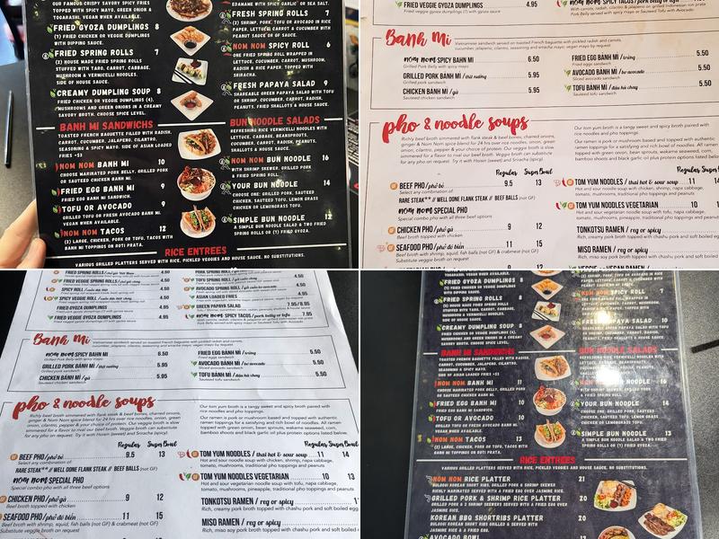 Nom Nom Pho Menu