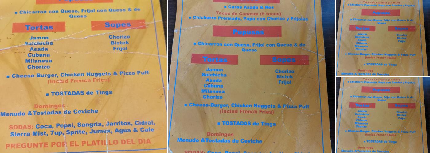 Juan Camaney - Pupusas Restaurant Menu