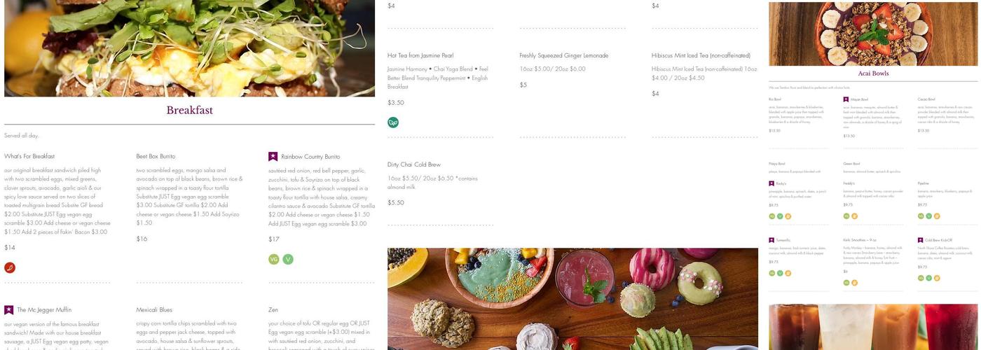 The Beet Box Cafe Menu
