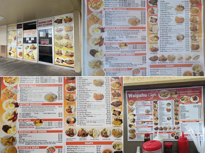 Waipahu cafe Menu