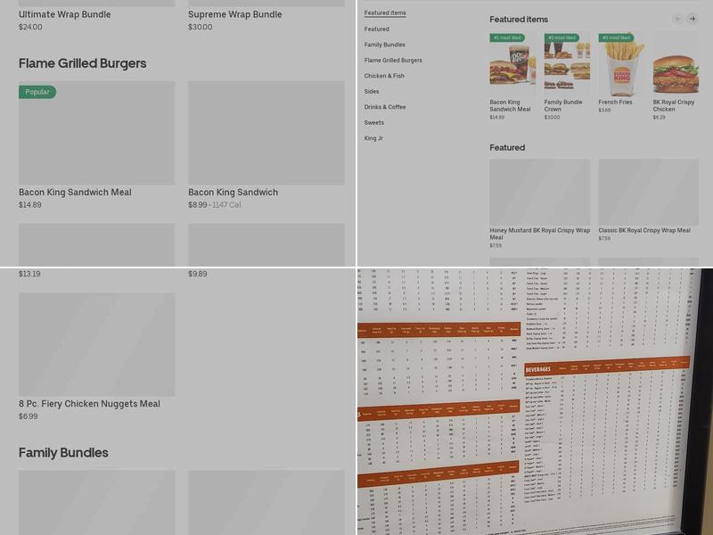 Burger King Menu