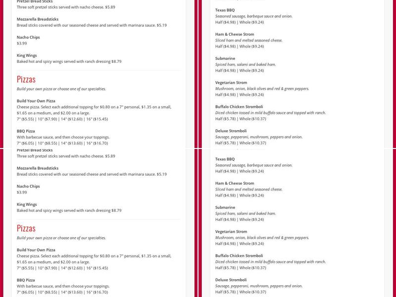 Pizza King | Evansville, IN Menu