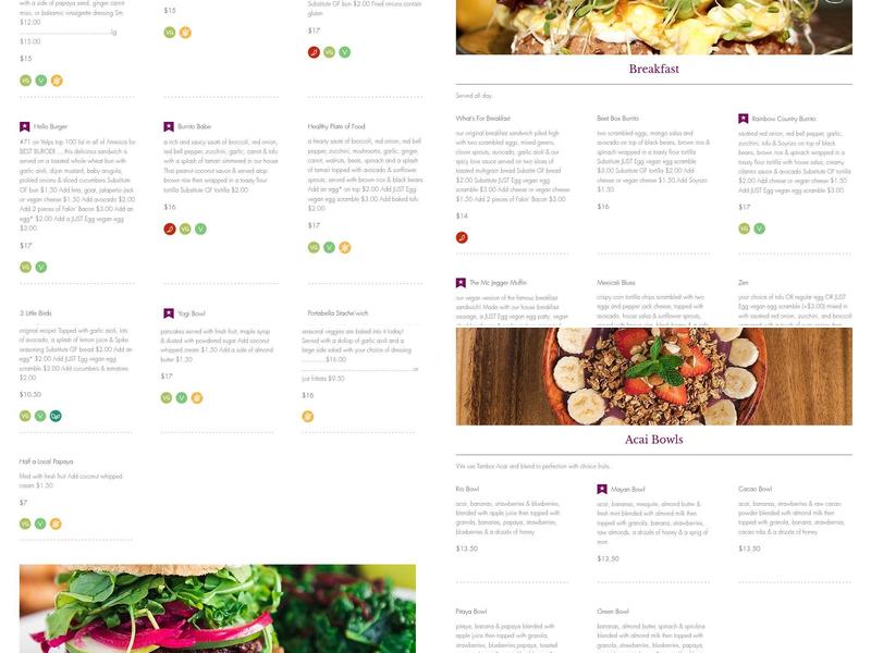 The Beet Box Cafe Menu