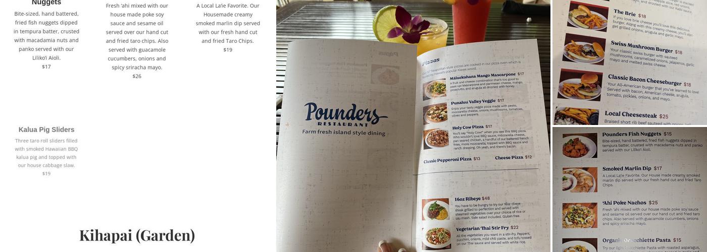 Pounders Restaurant Menu