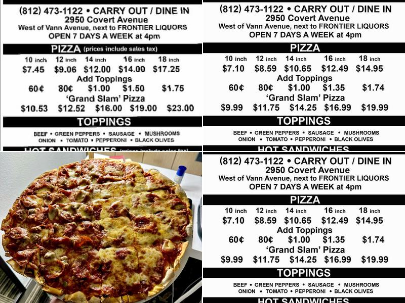 Covert Una Pizza Menu