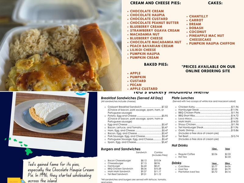 Ted's Bakery Menu