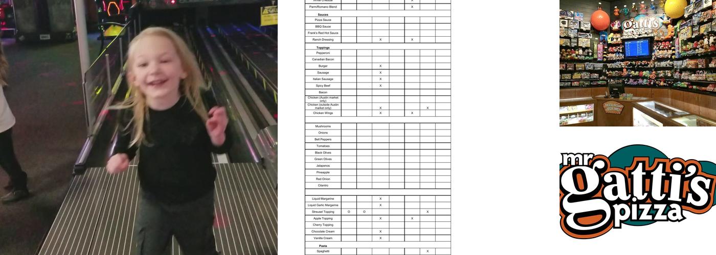 Mr Gatti's Pizza Menu