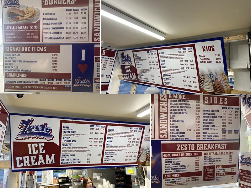 Zesto Drive IN Menu
