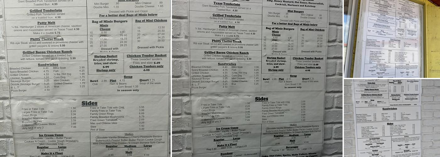 Burger Bank Menu