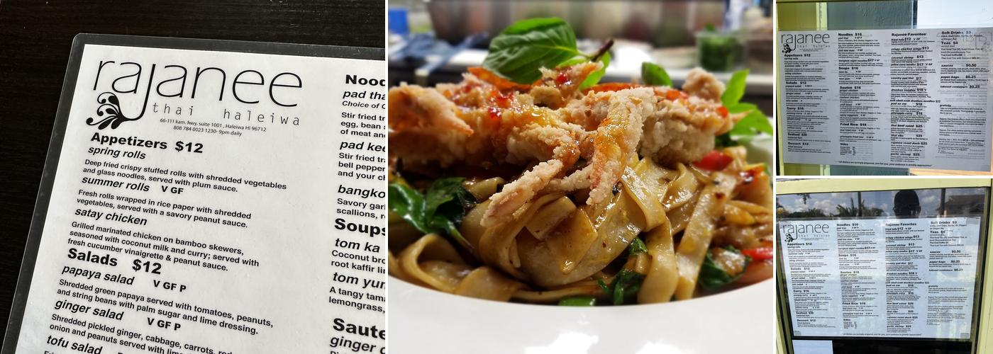 Rajanee Thai Haleiwa Menu