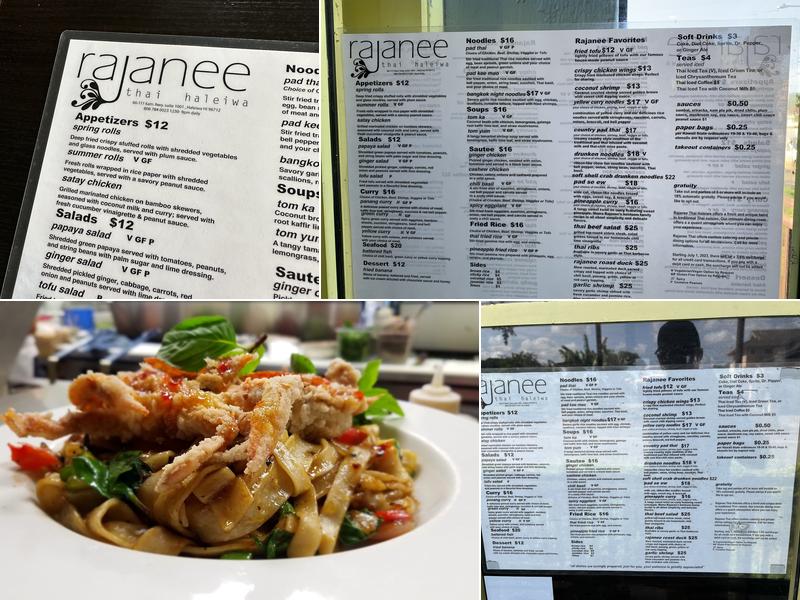 Rajanee Thai Haleiwa Menu