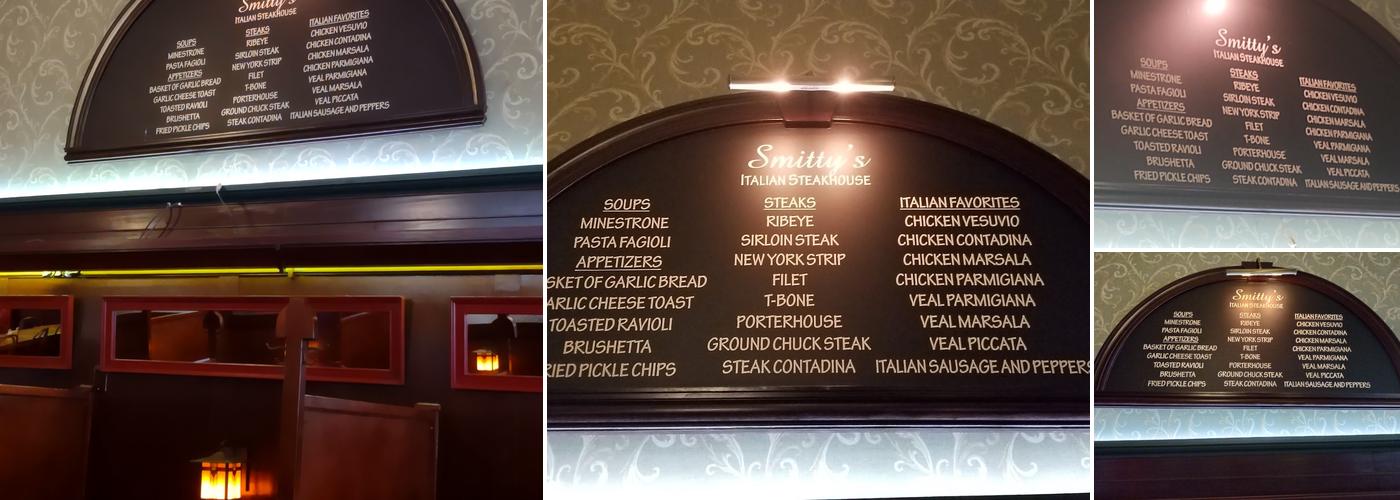 Smitty's Italian Steakhouse Menu