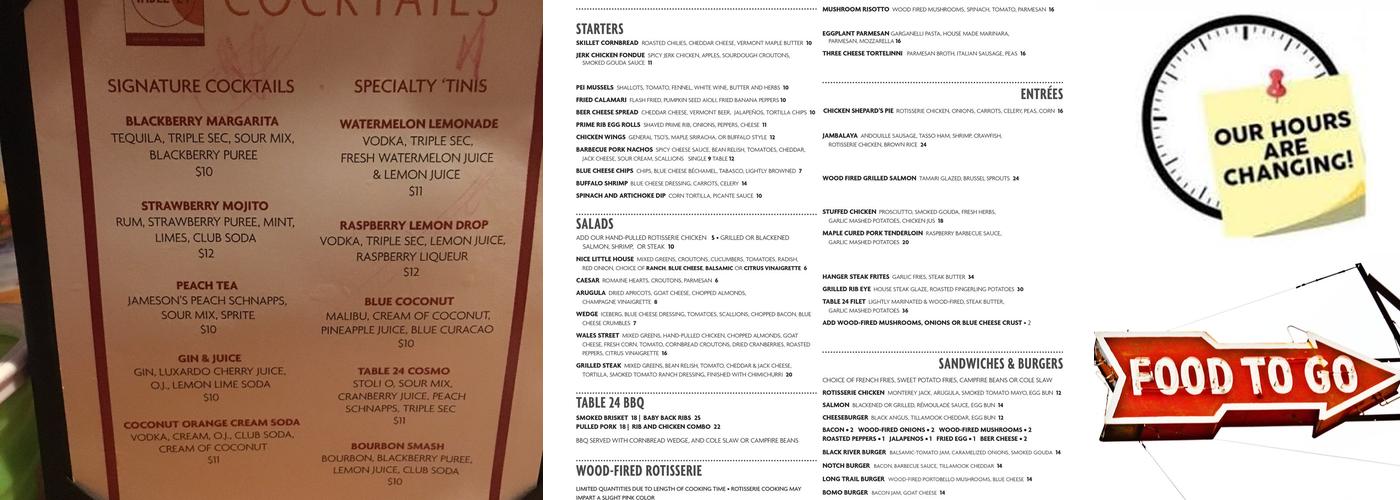 Table 24 Menu