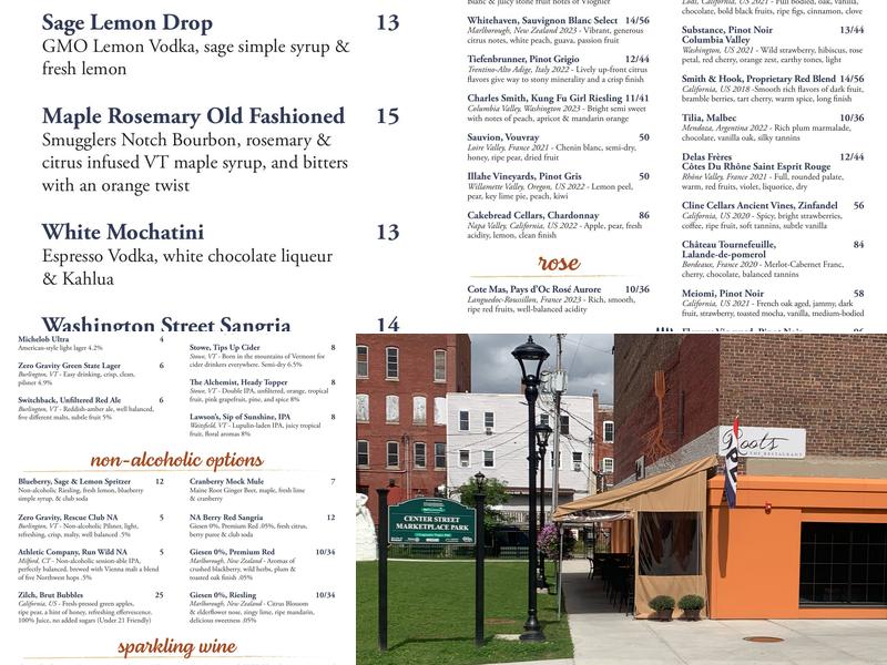 Roots the Restaurant Menu