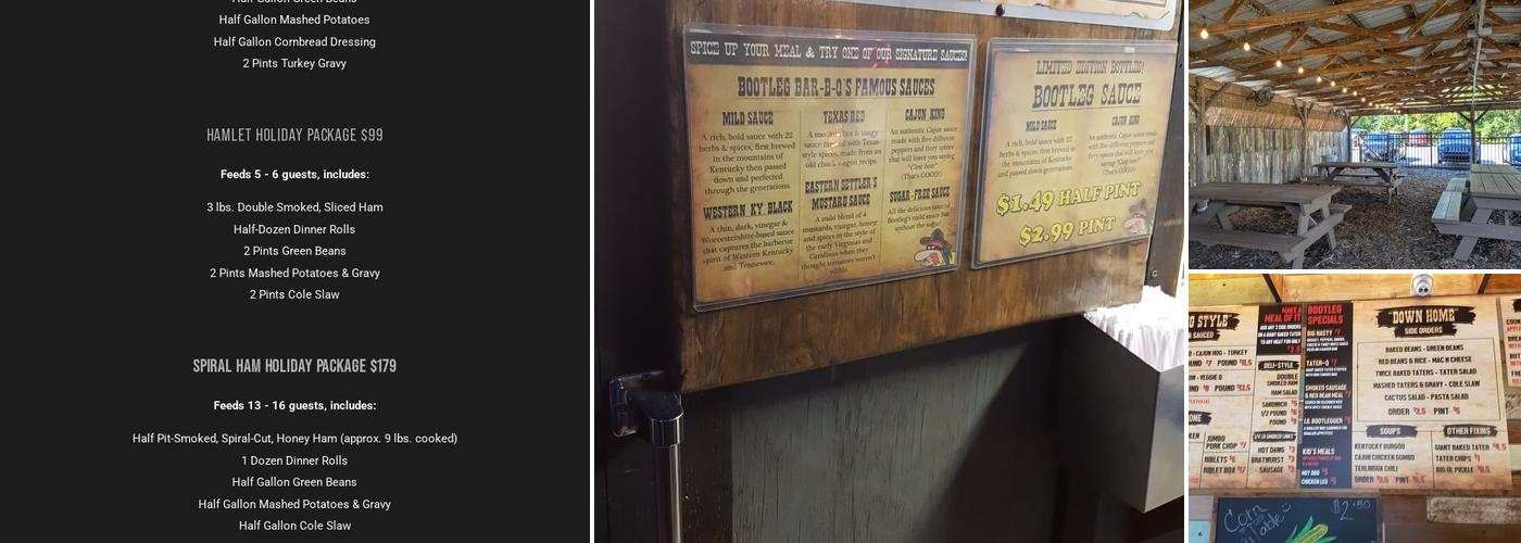 Bootleg Bar-B-Q Menu